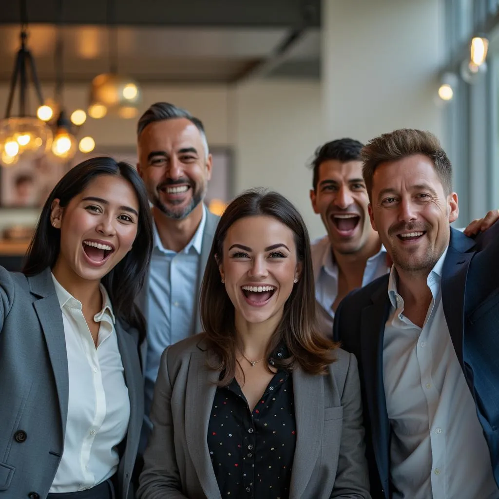 Diverse group in a successful business meeting in Asia