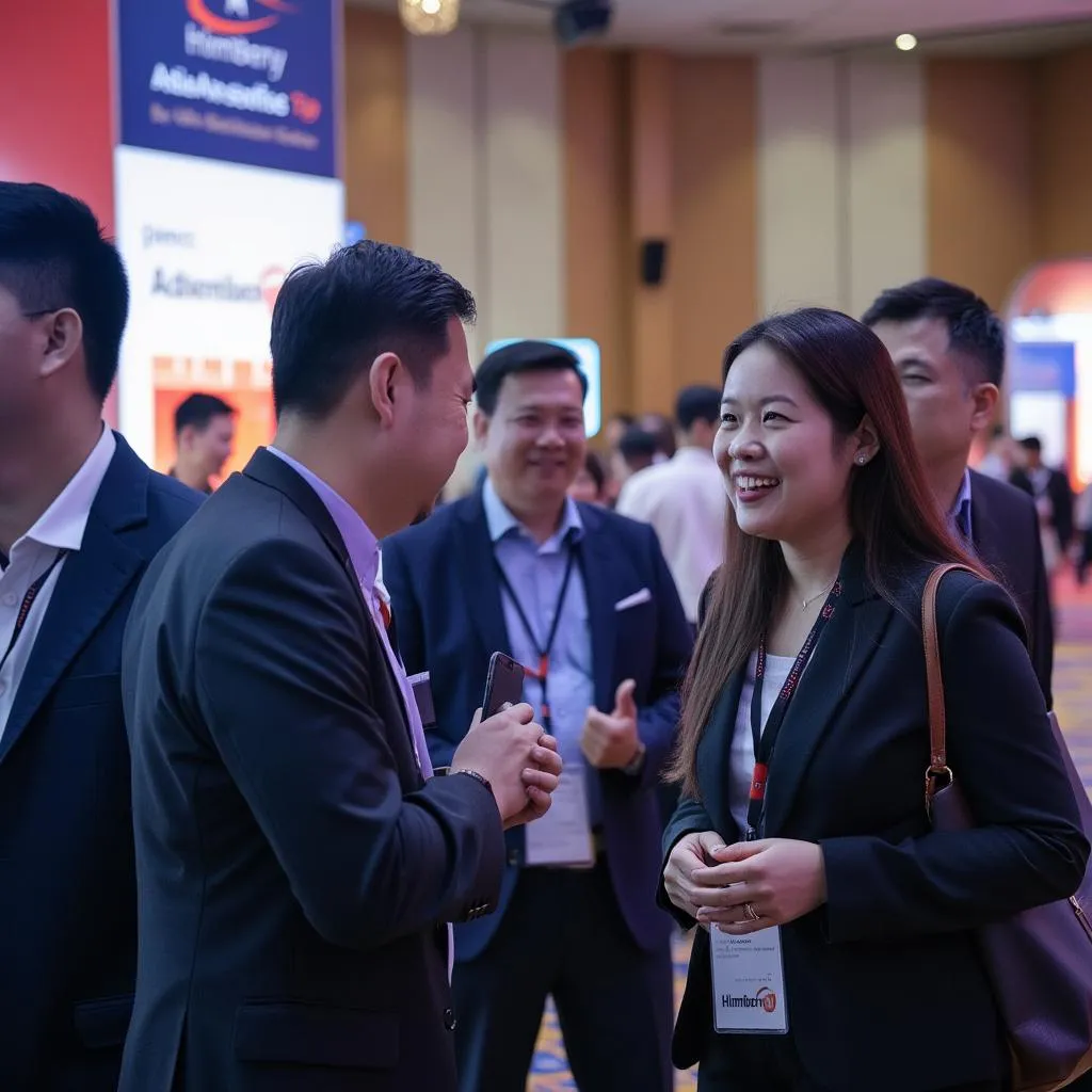Networking at an APAC business conference